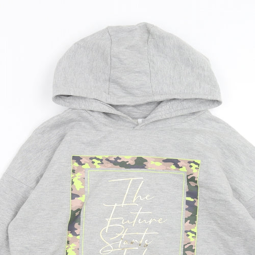 F&F Girls Grey   Pullover Hoodie Size 11-12 Years  - future starts today