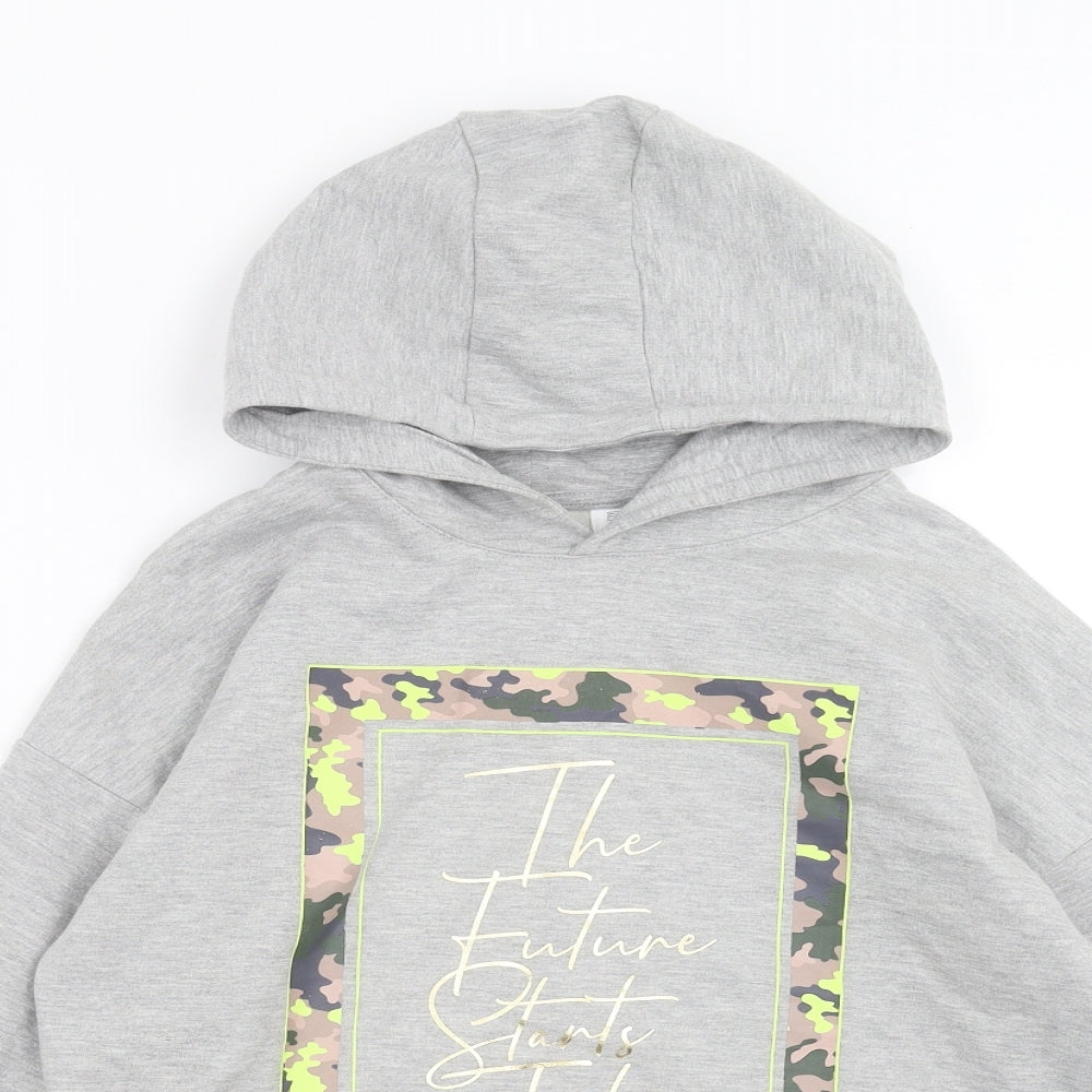 F&F Girls Grey   Pullover Hoodie Size 11-12 Years  - future starts today