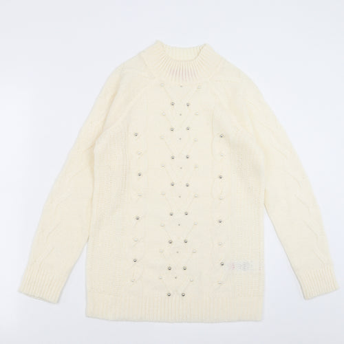 Together Womens Ivory  Knit Pullover Jumper Size 8  - beaded