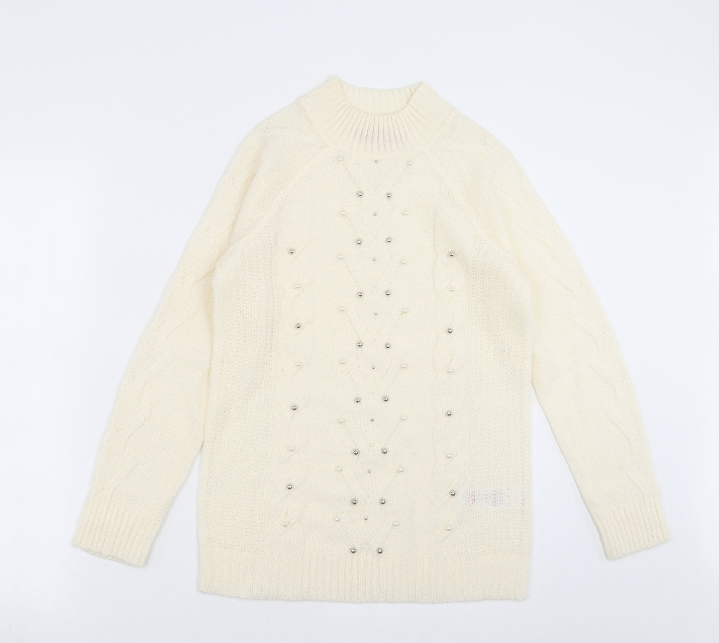 Together Womens Ivory  Knit Pullover Jumper Size 8  - beaded