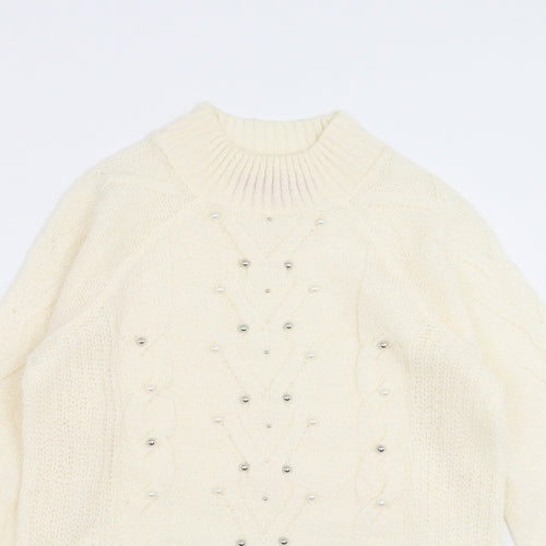 Together Womens Ivory  Knit Pullover Jumper Size 8  - beaded