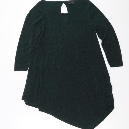 NEXT Womens Green  Knit Pullover Jumper Size 14  - Asymmetric Hem