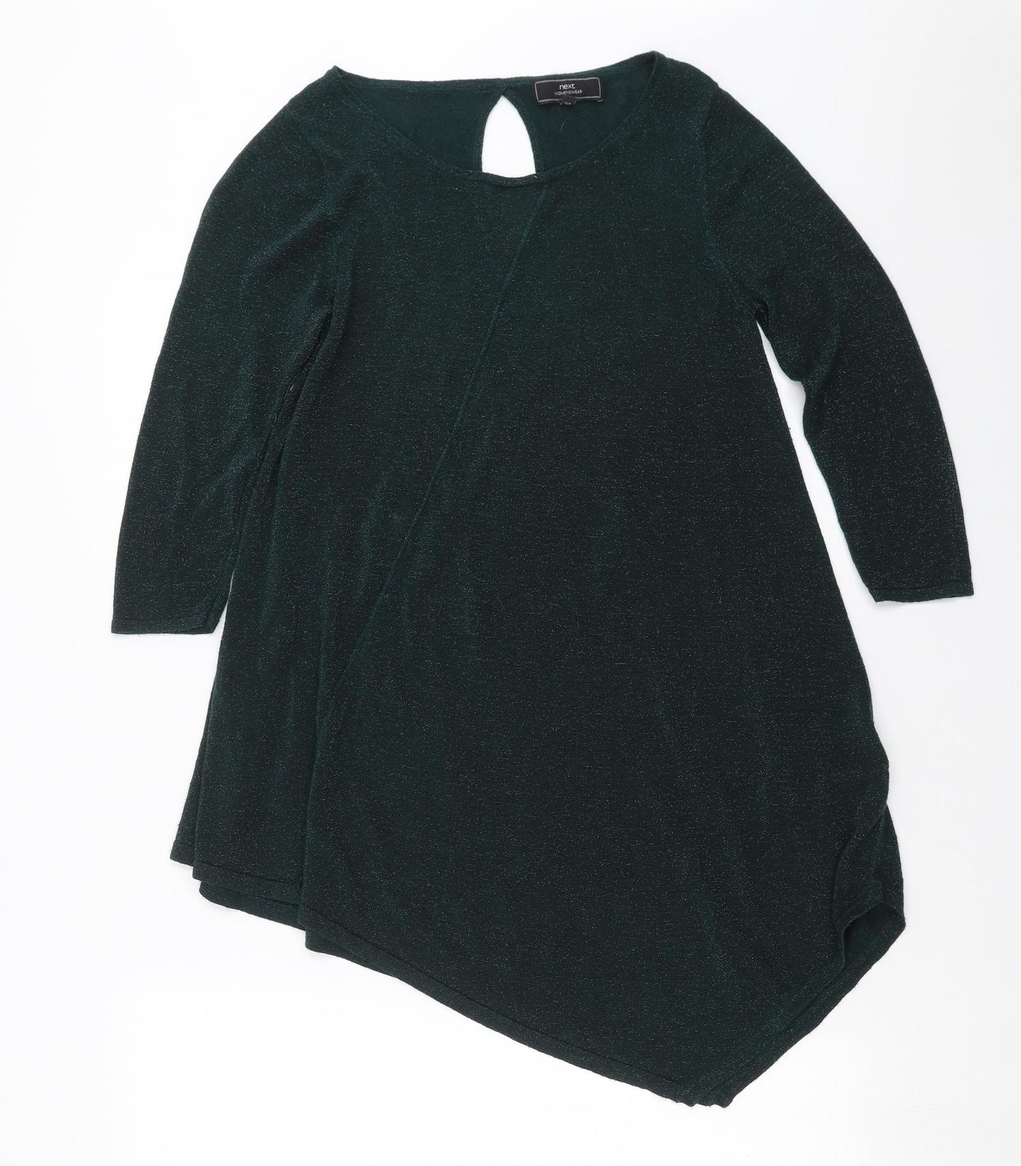 NEXT Womens Green  Knit Pullover Jumper Size 14  - Asymmetric Hem