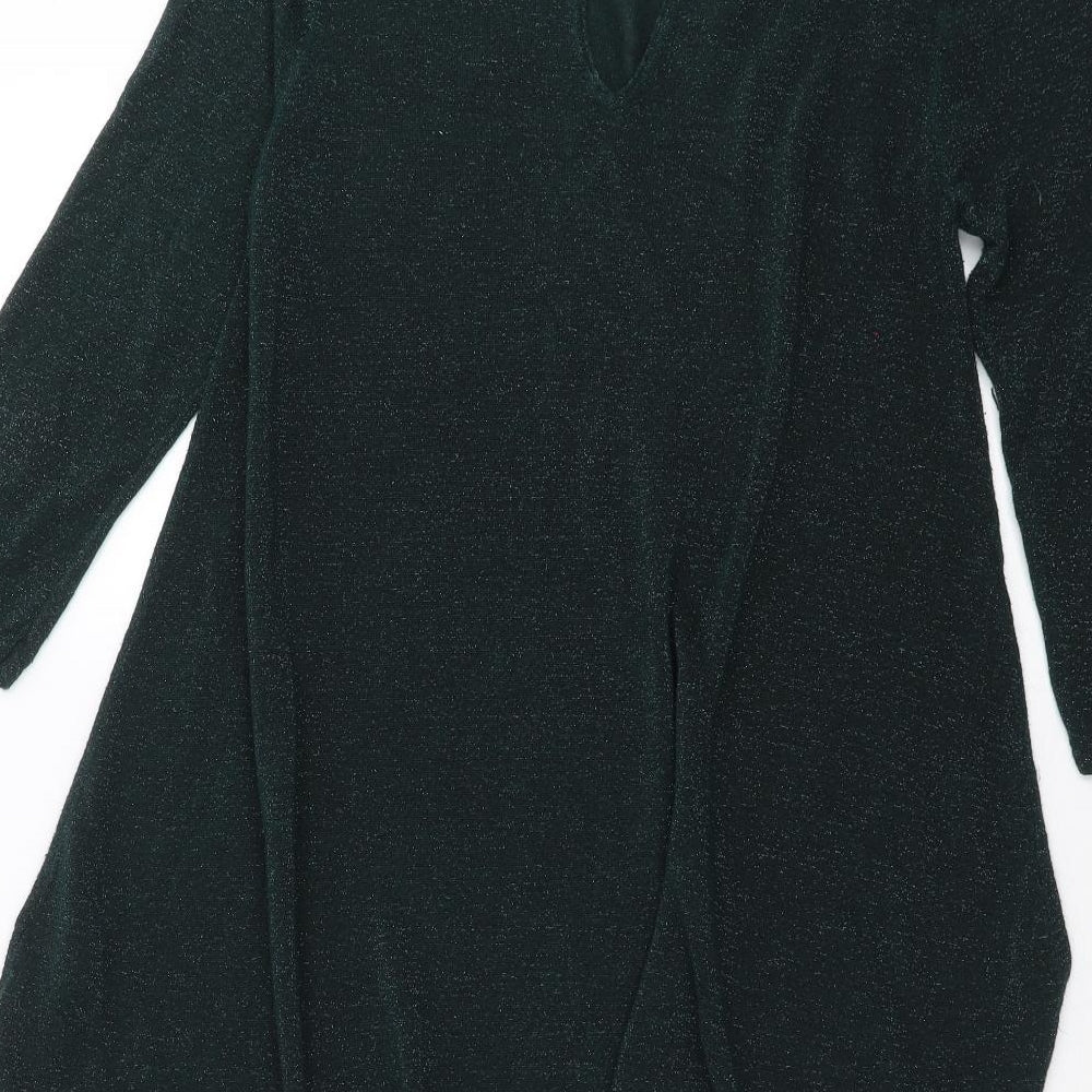 NEXT Womens Green  Knit Pullover Jumper Size 14  - Asymmetric Hem
