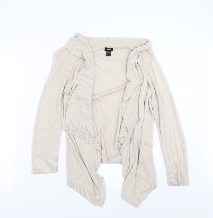 H&M Womens Beige Knit Cardigan Jumper Size S
