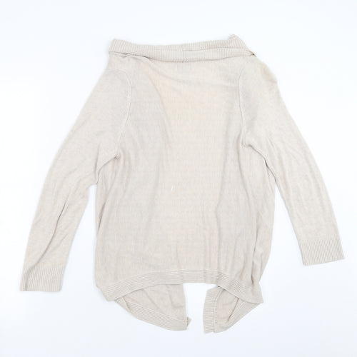 H&M Womens Beige  Knit Cardigan Jumper Size S
