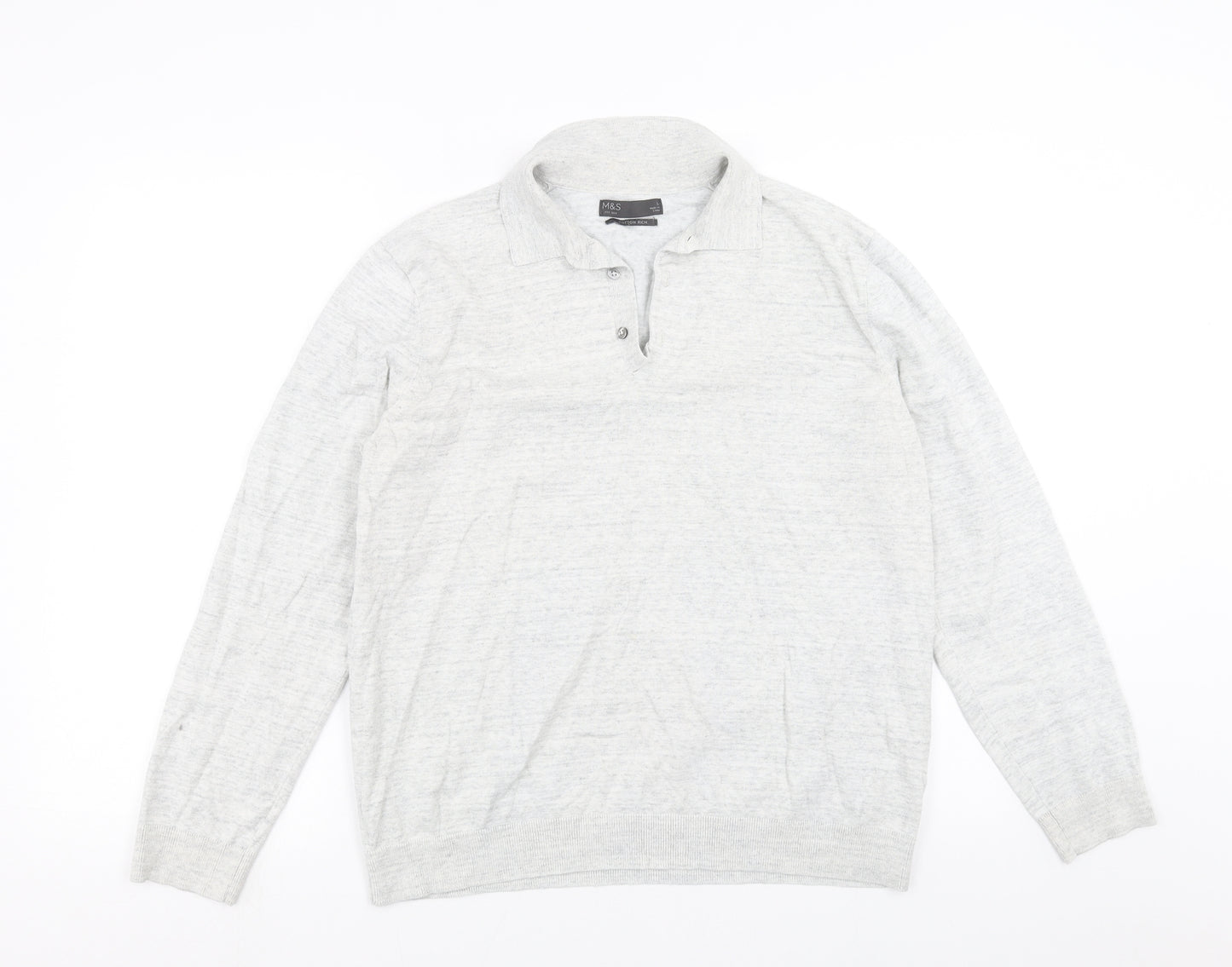 Marks and Spencer Mens Grey  Knit Pullover Jumper Size L
