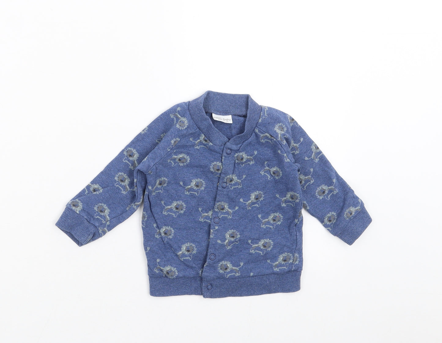 NEXT Baby Blue   Cardigan Jumper Size 3-6 Months  - Lion Print