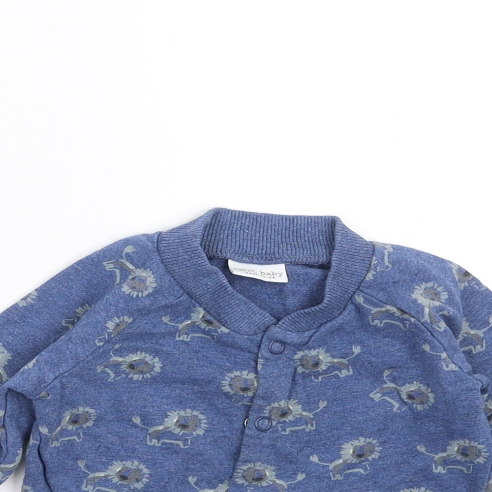 NEXT Baby Blue   Cardigan Jumper Size 3-6 Months  - Lion Print