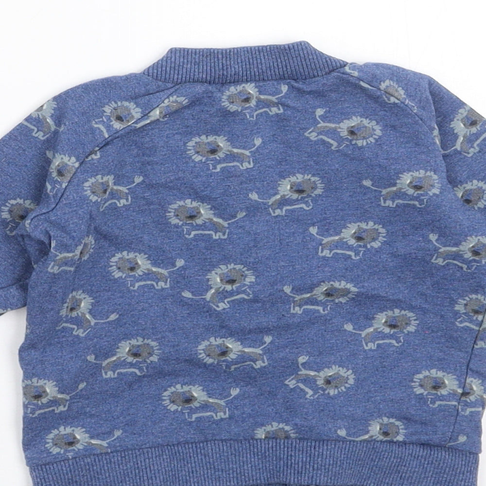 NEXT Baby Blue   Cardigan Jumper Size 3-6 Months  - Lion Print