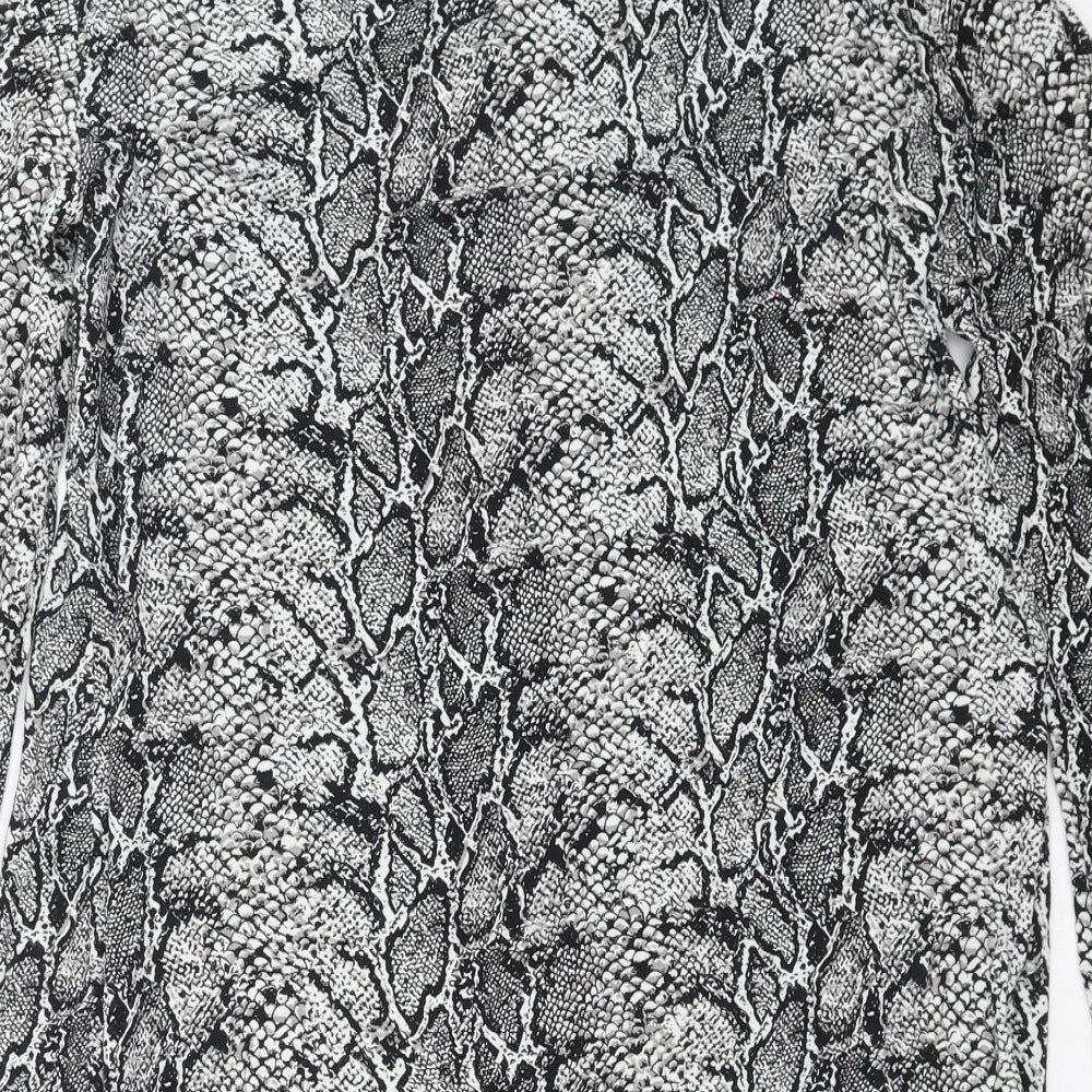 Select Womens Black Animal Print  T-Shirt Dress  Size 18  - snake print