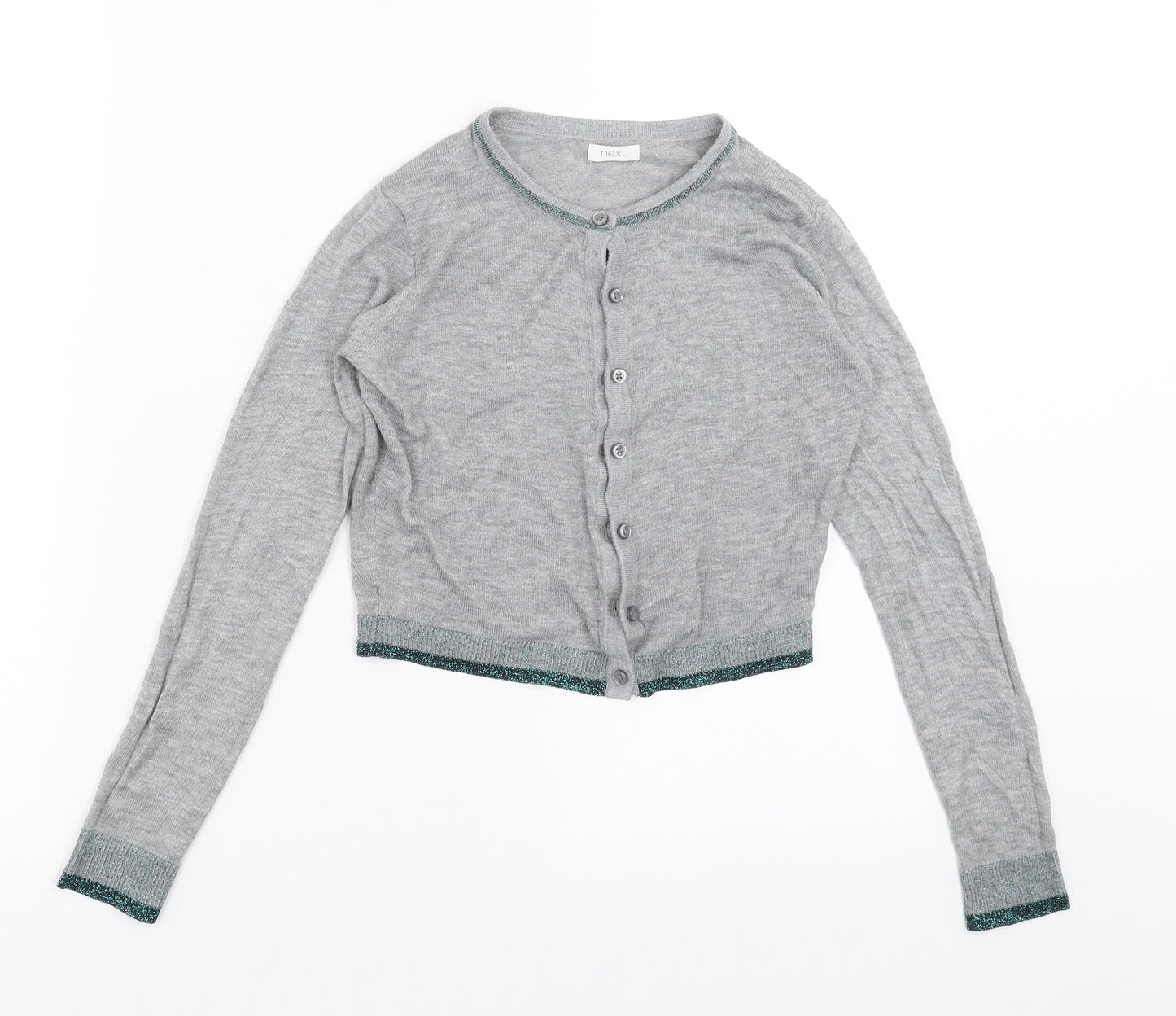 NEXT Girls Grey  Knit Cardigan Jumper Size 10 Years