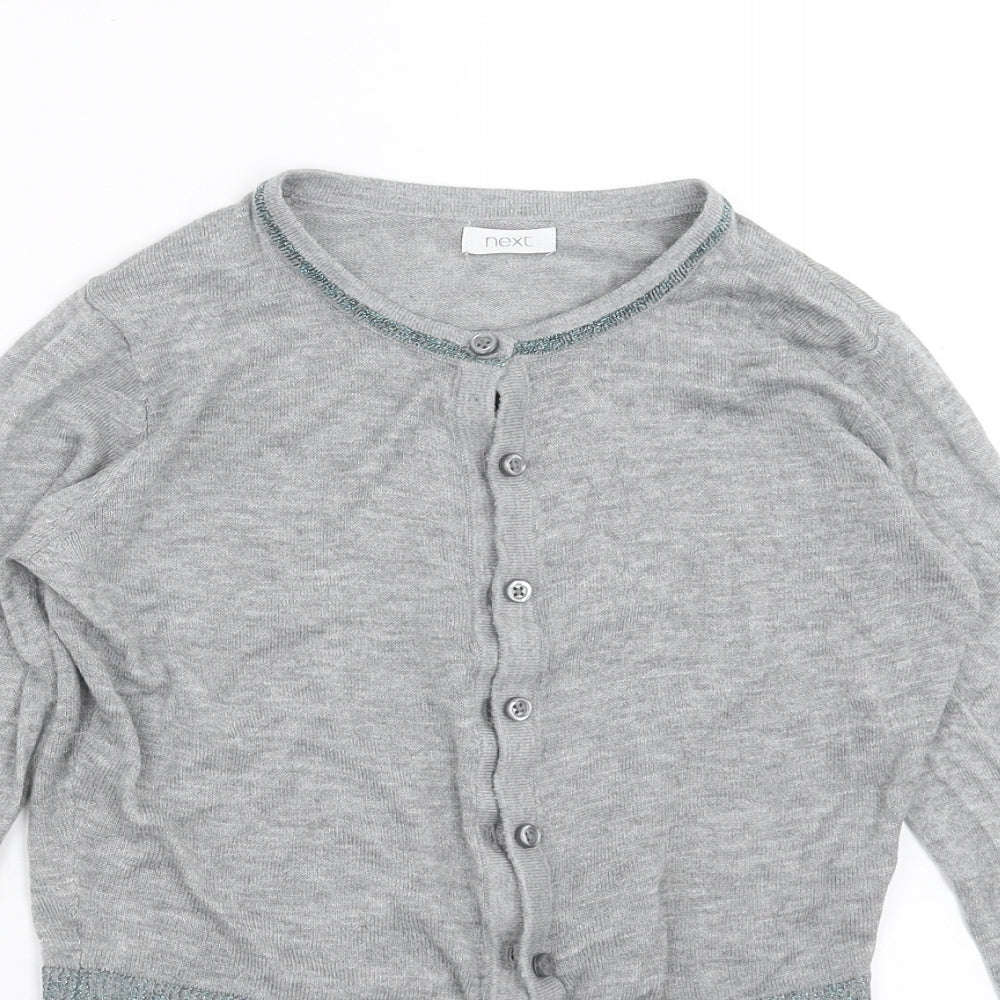 NEXT Girls Grey  Knit Cardigan Jumper Size 10 Years