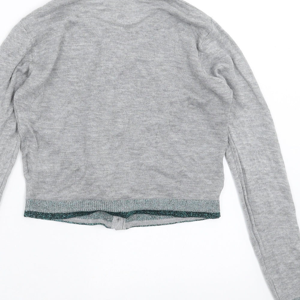 NEXT Girls Grey  Knit Cardigan Jumper Size 10 Years