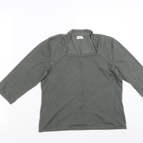 MINUET PETITE Womens Green  Knit Pullover Jumper Size M