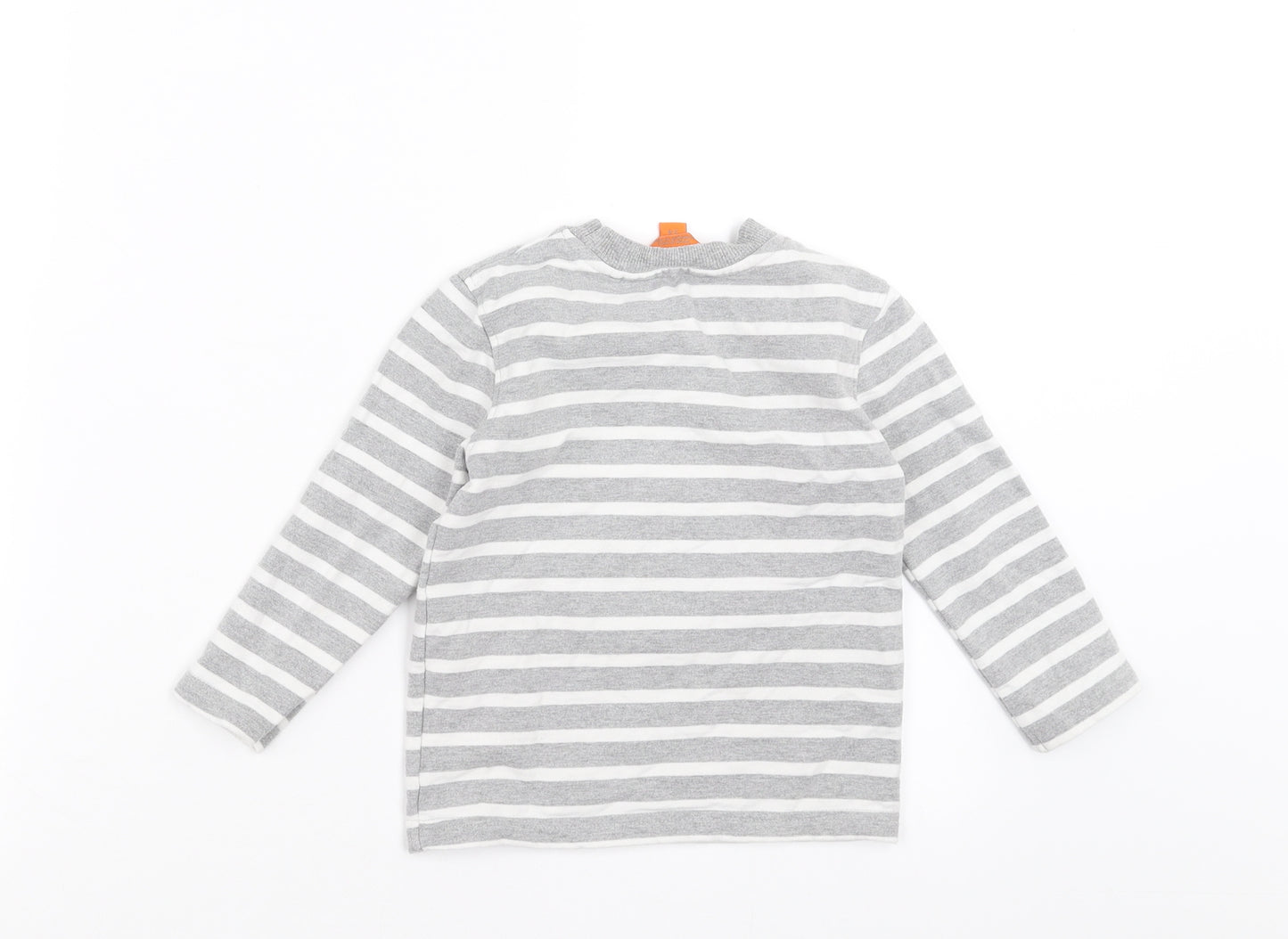 Mountain Warehouse Girls Grey Striped  Pullover Sweatshirt Size 3-4 Years  - penguin