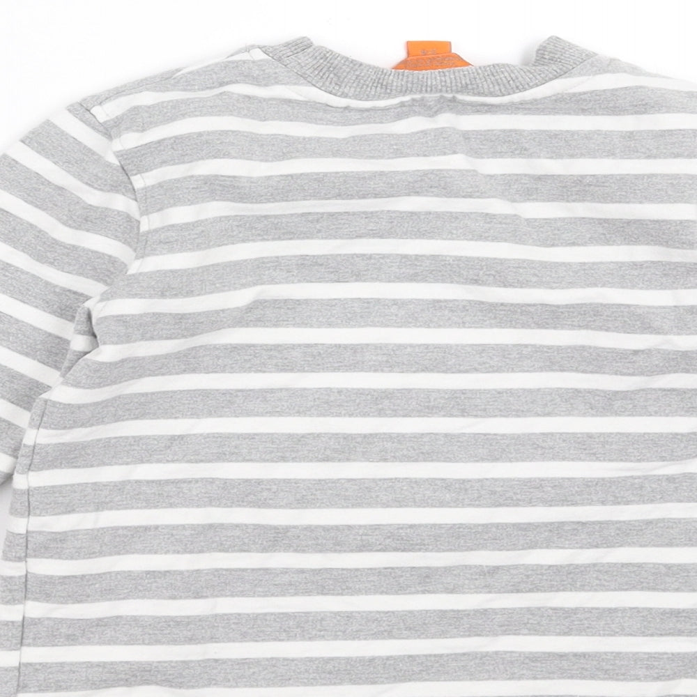 Mountain Warehouse Girls Grey Striped  Pullover Sweatshirt Size 3-4 Years  - penguin