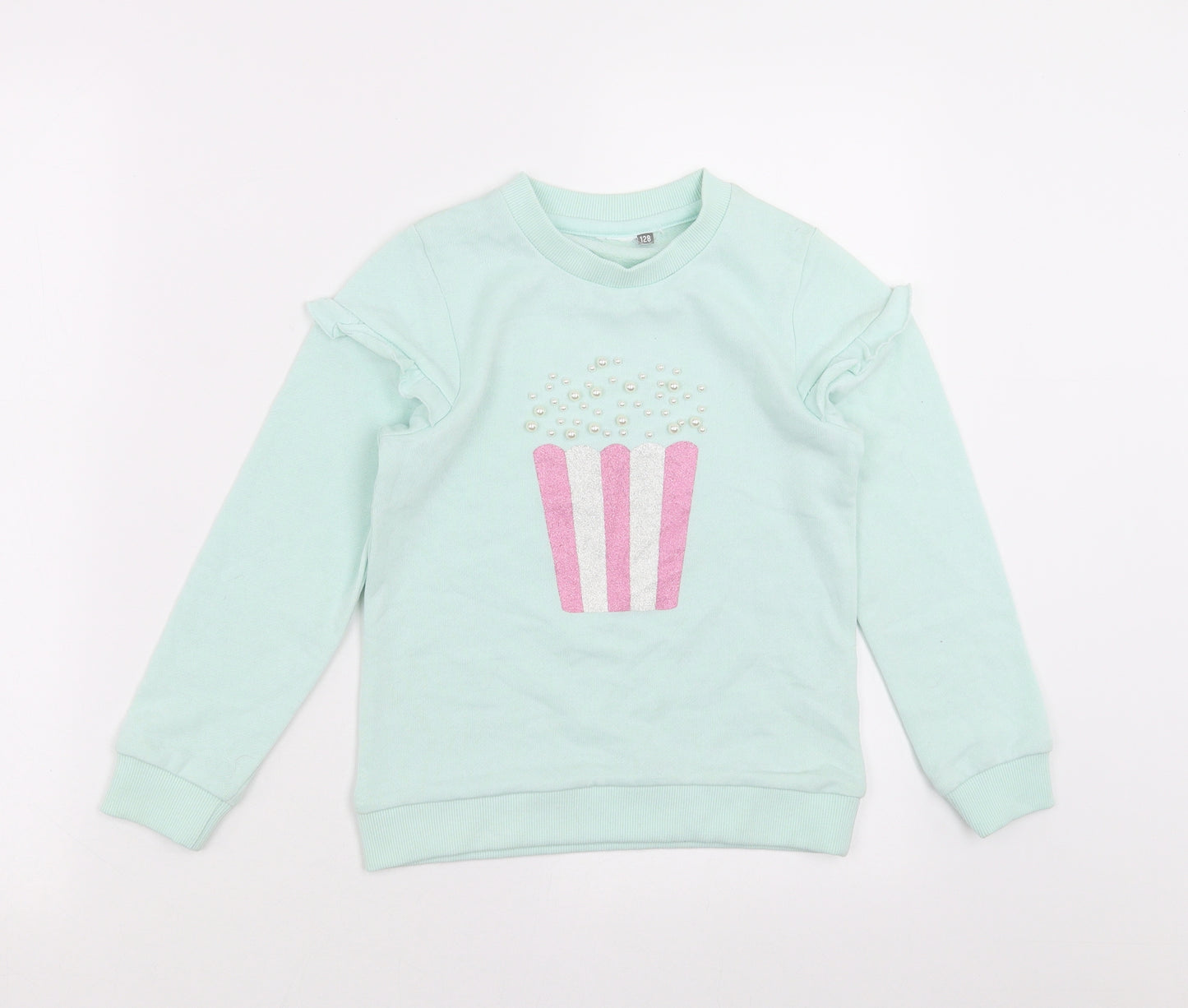 Seven lemon Girls Green   Pullover Sweatshirt Size 8 Years  - popcorn