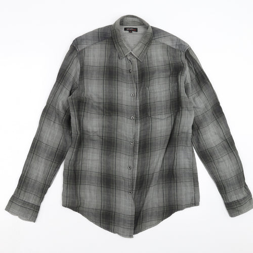 Preworn Mens Green Check   Button-Up Size M