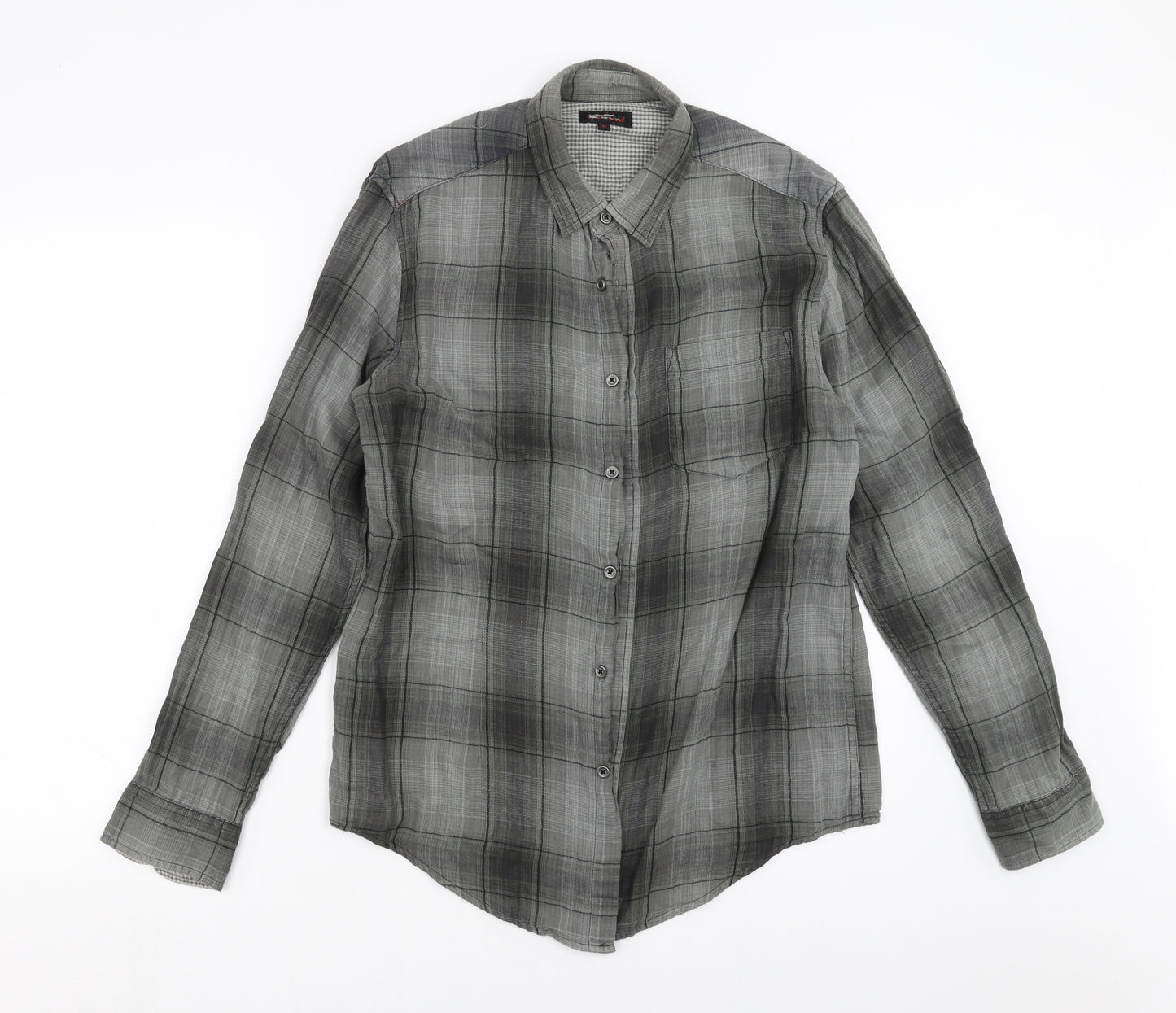 Preworn Mens Green Check   Button-Up Size M