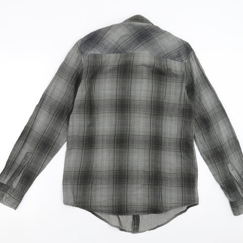 Preworn Mens Green Check   Button-Up Size M