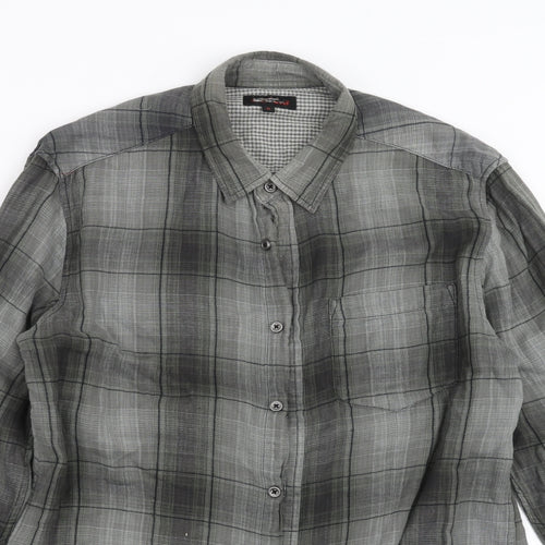 Preworn Mens Green Check   Button-Up Size M