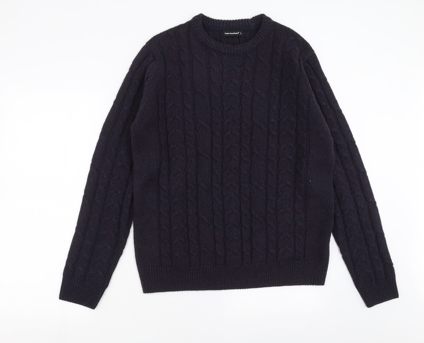 Cedar Wood State Mens Blue  Knit Pullover Jumper Size L