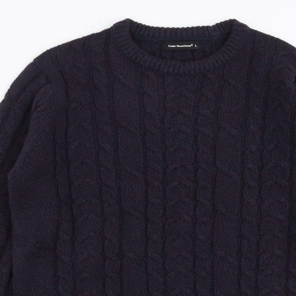 Cedar Wood State Mens Blue  Knit Pullover Jumper Size L