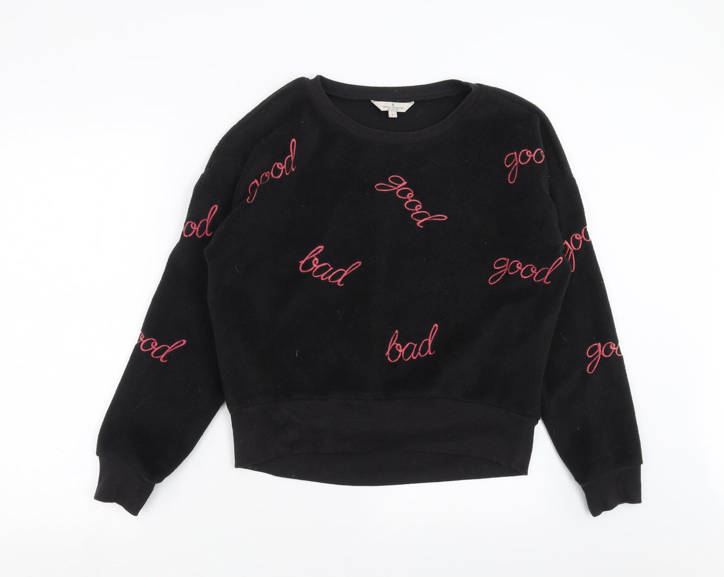 French Connection Womens Black   Pullover Sweatshirt Size L  - good bad
