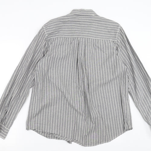 CCS Mens Grey Striped   Button-Up Size L