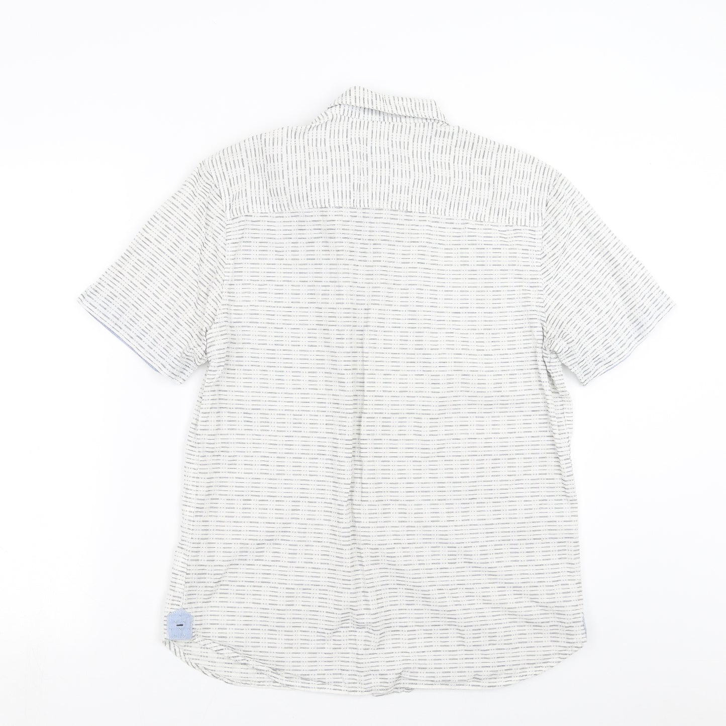 SANDSTONE Mens White Striped   Button-Up Size S