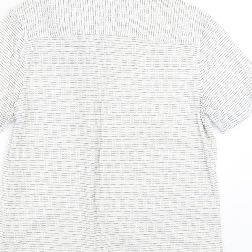 SANDSTONE Mens White Striped   Button-Up Size S