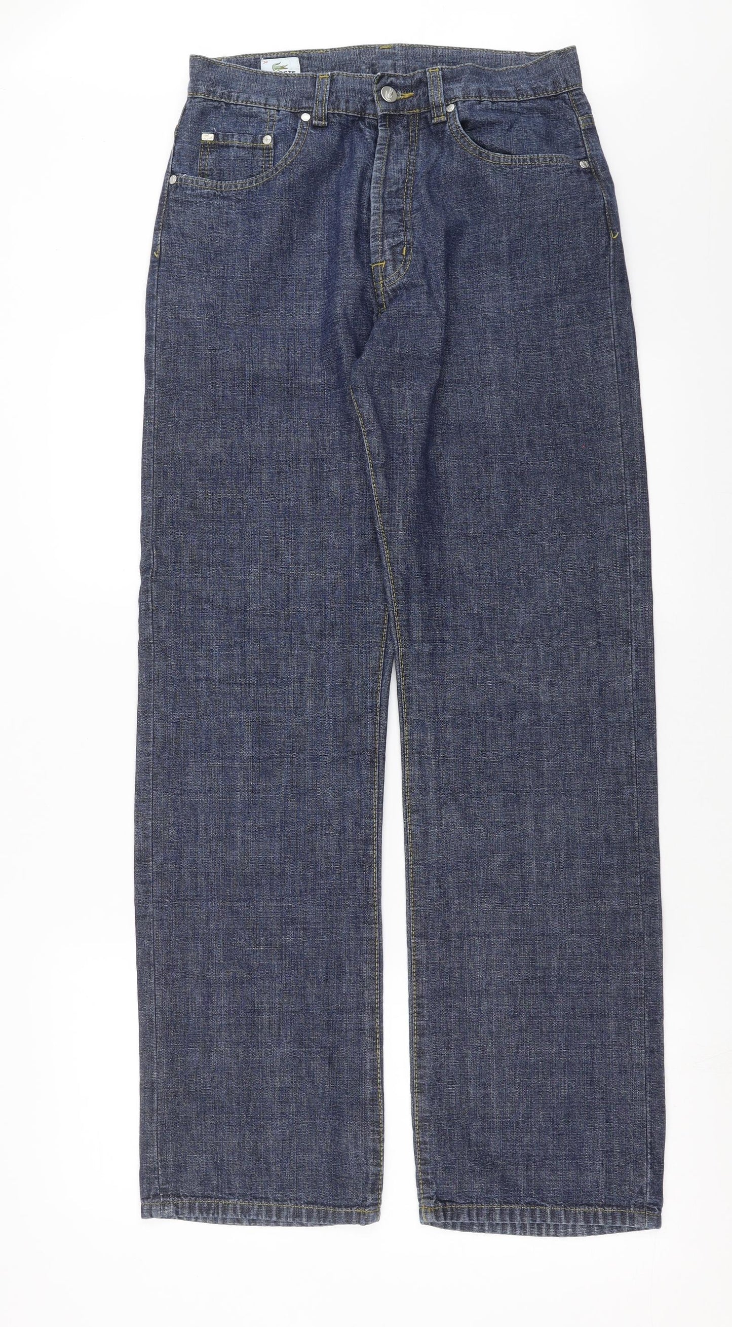 Lacoste Mens Blue  Denim Straight Jeans Size 30 in L32 in