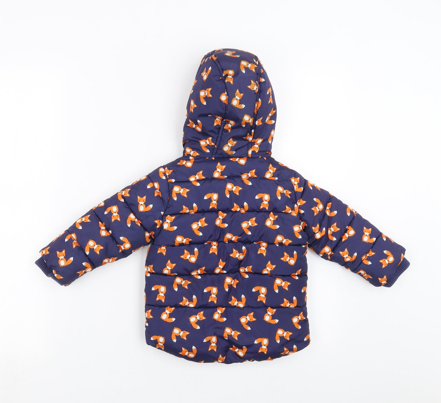 Little Rebel Girls Blue   Puffer Jacket Coat Size 9-12 Months  - Fox print
