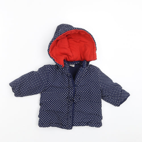 Jack & Lily Girls Blue Polka Dot  Jacket  Size 6-9 Months