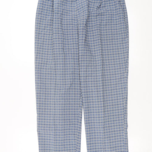 Berketex Womens Blue Check  Trousers  Size 14 L27 in