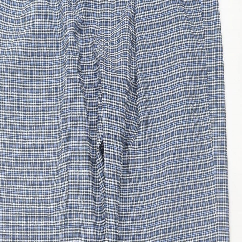 Berketex Womens Blue Check  Trousers  Size 14 L27 in