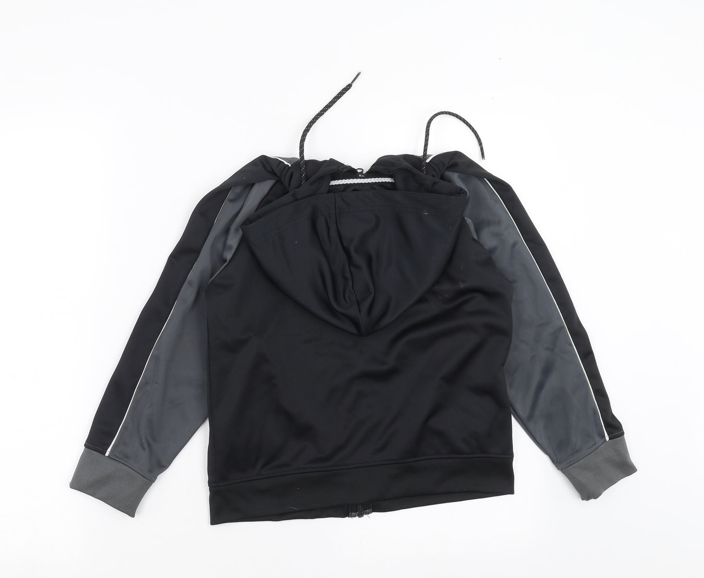 Preworn Boys Black   Full Zip Hoodie Size 7-8 Years