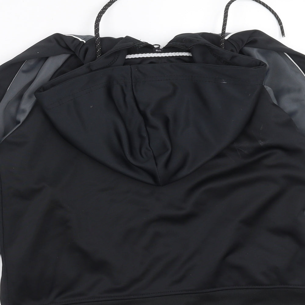 Preworn Boys Black   Full Zip Hoodie Size 7-8 Years