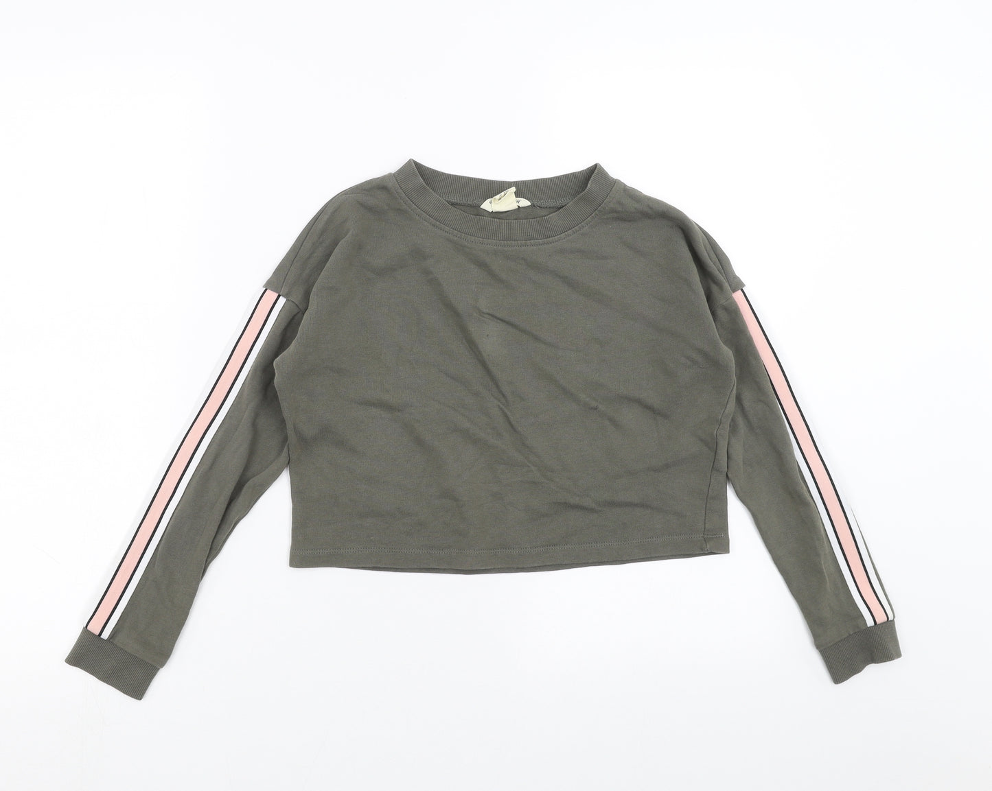 H&M Girls Green   Pullover Sweatshirt Size 8-9 Years