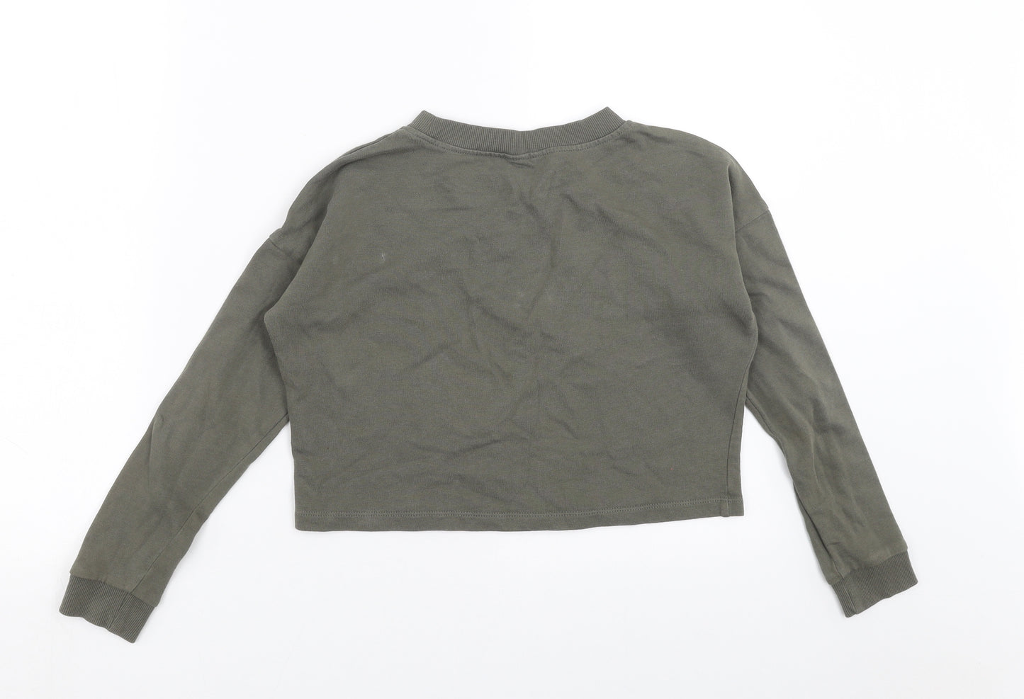 H&M Girls Green   Pullover Sweatshirt Size 8-9 Years