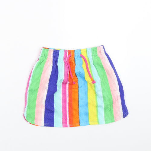 NEXT Girls Multicoloured Striped  Straight & Pencil Skirt Size 7 Years