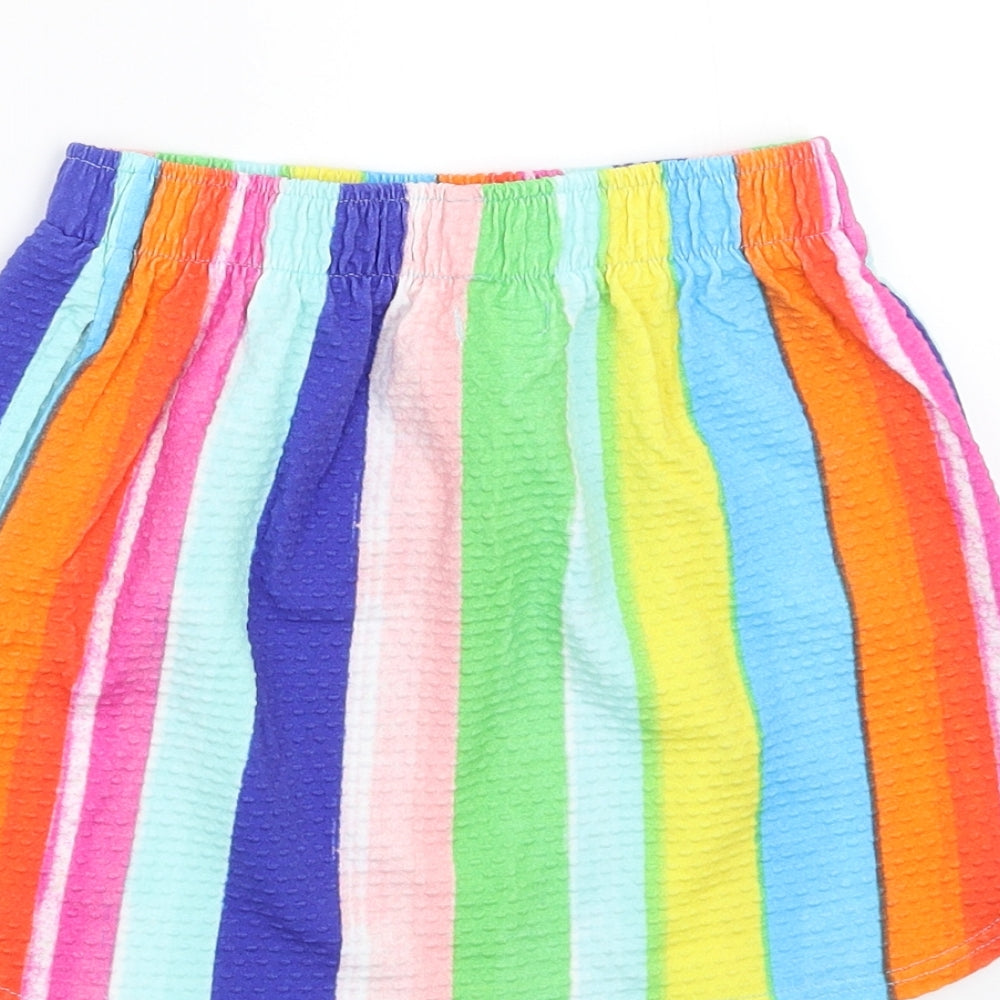 NEXT Girls Multicoloured Striped  Straight & Pencil Skirt Size 7 Years