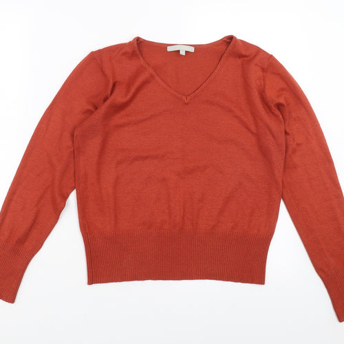 Preworn Womens Orange  Knit Pullover Jumper Size 14  - rust coloured
