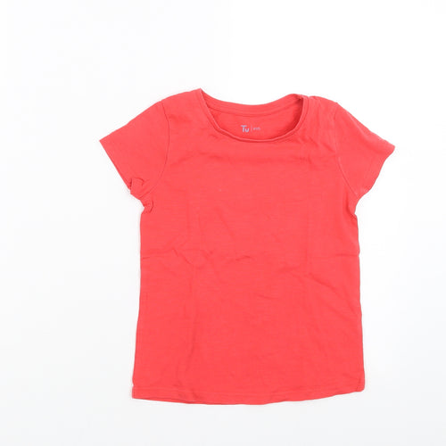 TU Girls Pink   Basic T-Shirt Size 5-6 Years
