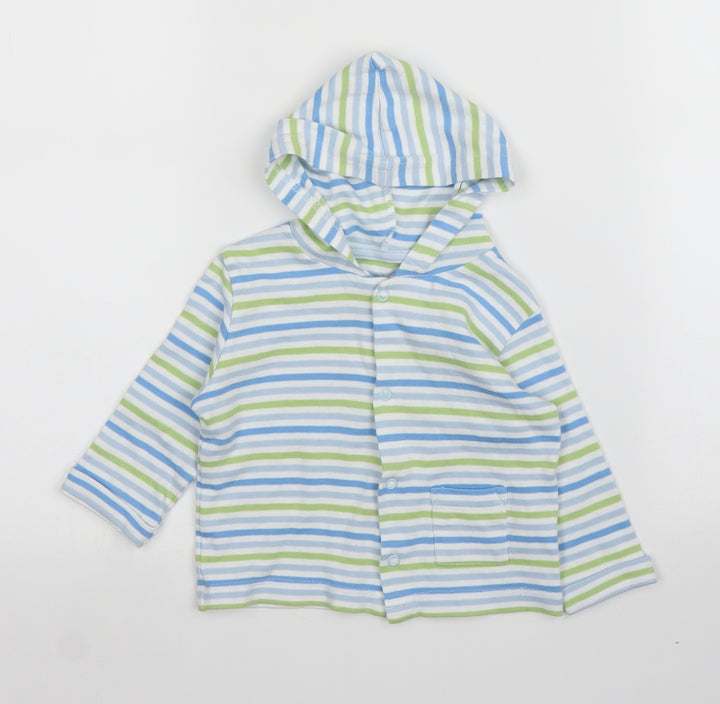 Pep&Co Baby Green Striped Cardigan Jumper Size 3-6 Months