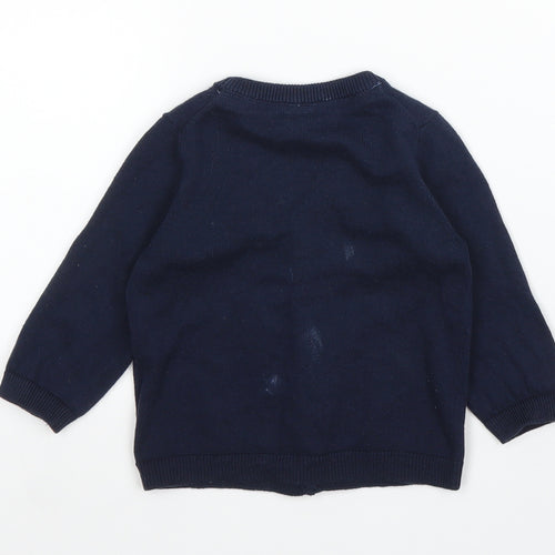 H&M Girls Blue   Cardigan Jumper Size 3-6 Months