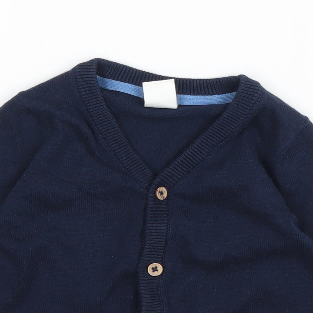 H&M Girls Blue   Cardigan Jumper Size 3-6 Months