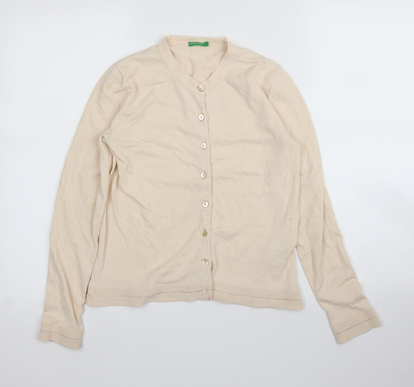 United Colors of Benetton Womens Beige   Cardigan Jumper Size M