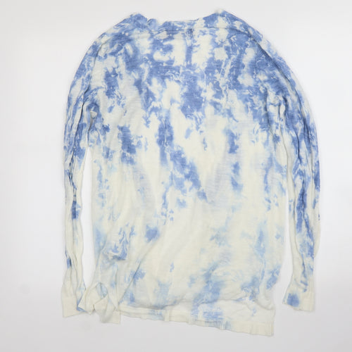 M&S Womens Blue   Cardigan Jumper Size M  - Tie dye